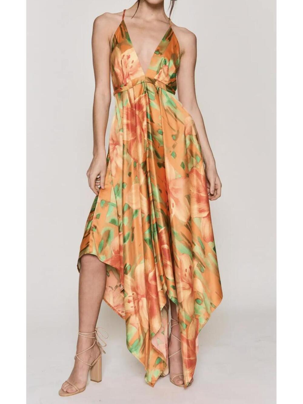 Y2K asymmetrical  floral dress size small